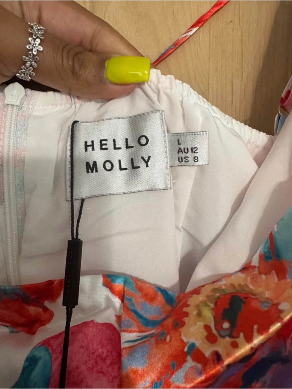 Hello Molly Coral & Blue One-Shoulder Floral Maxi Dress - Picture 3 of 4